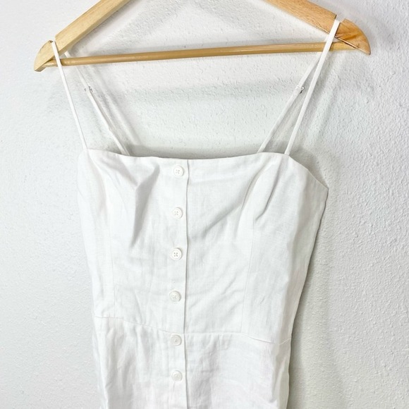Reformation White Huckleberry Linen Mini Dress 10 NWT - Picture 4 of 9